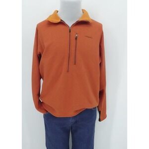 Patagonia Pullover‎ Mens Large Orange R1 Flash Regulator Grid Fleece 1/2 Zip